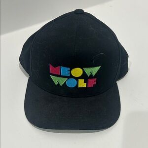 NEON WOLF Black Snapback Hat with Multicolor Embroidery